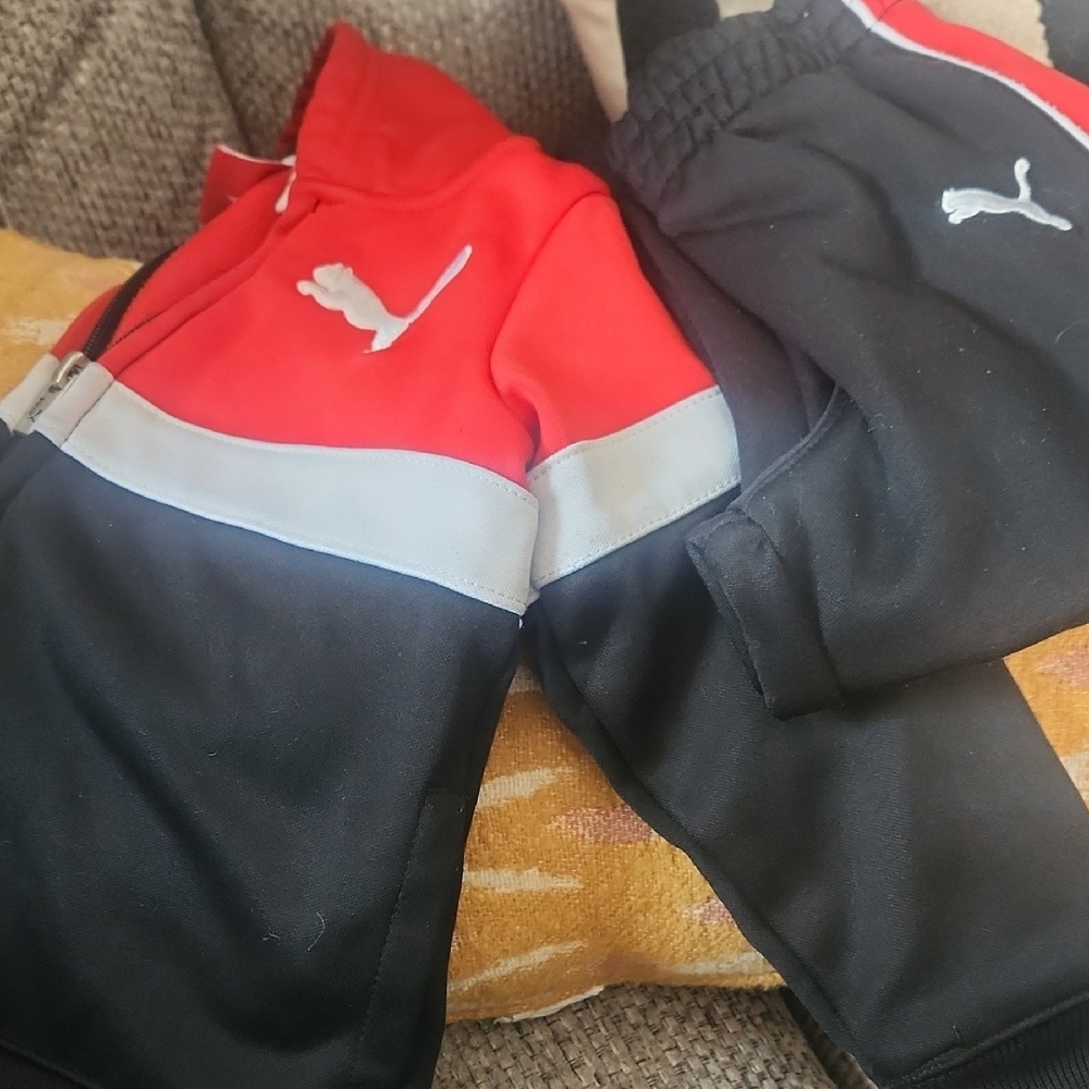 Puma Red and Black Sweatpants for Casual Athletic Wear
